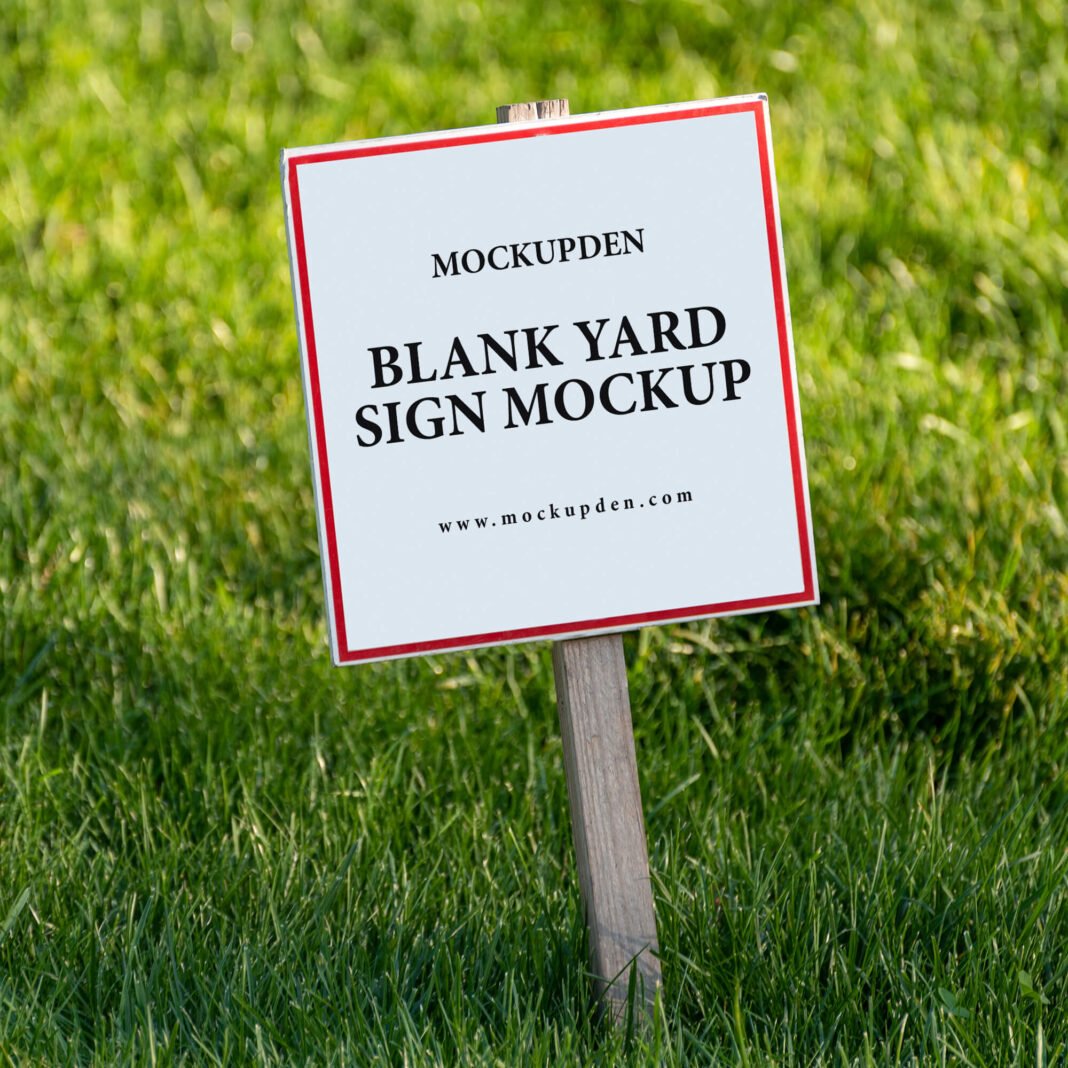 Free Blank Yard Sign Mockup PSD Template - Mockup Den