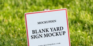 Free Blank Yard Sign Mockup PSD Template