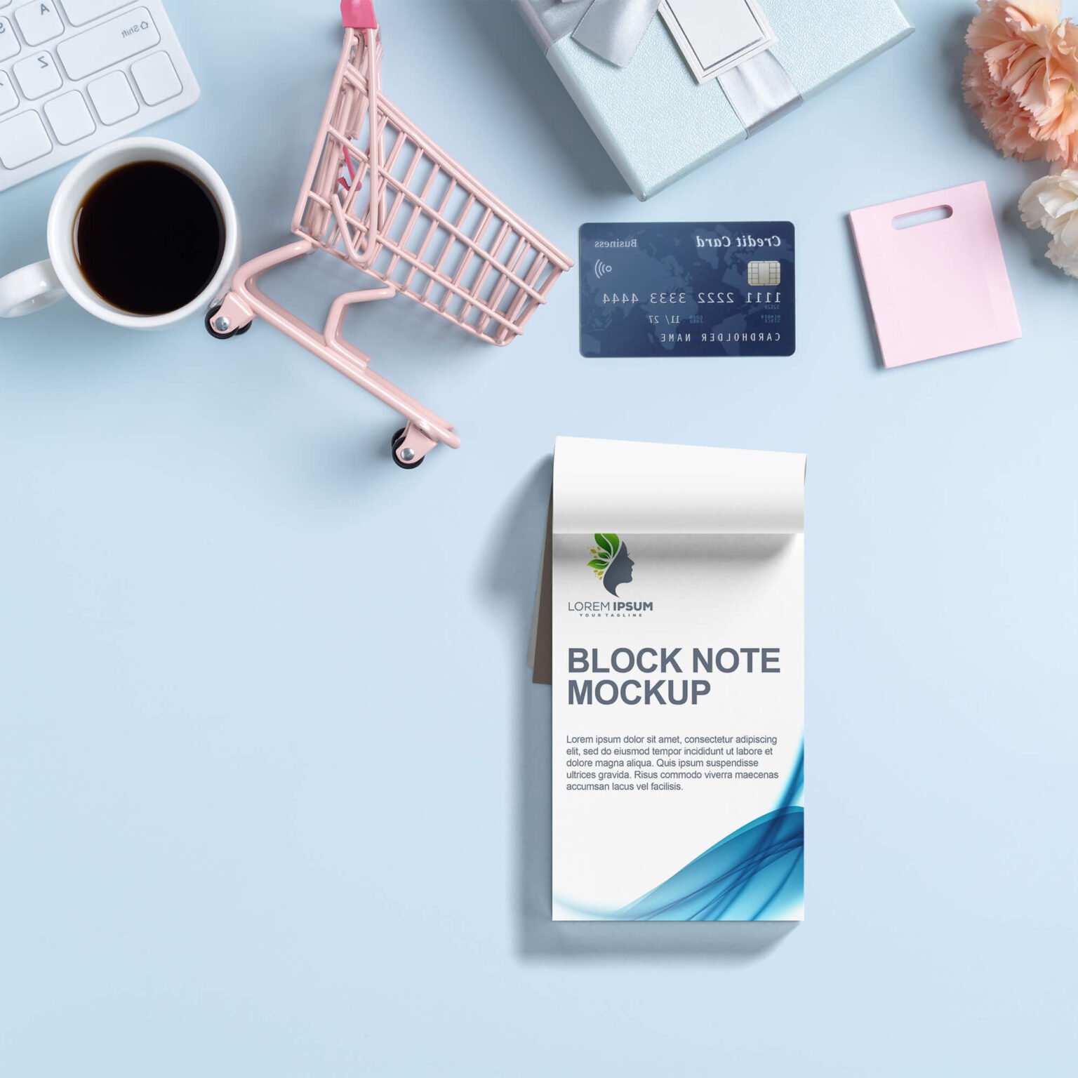 Free Block Note Mockup PSD Template Mockup Den