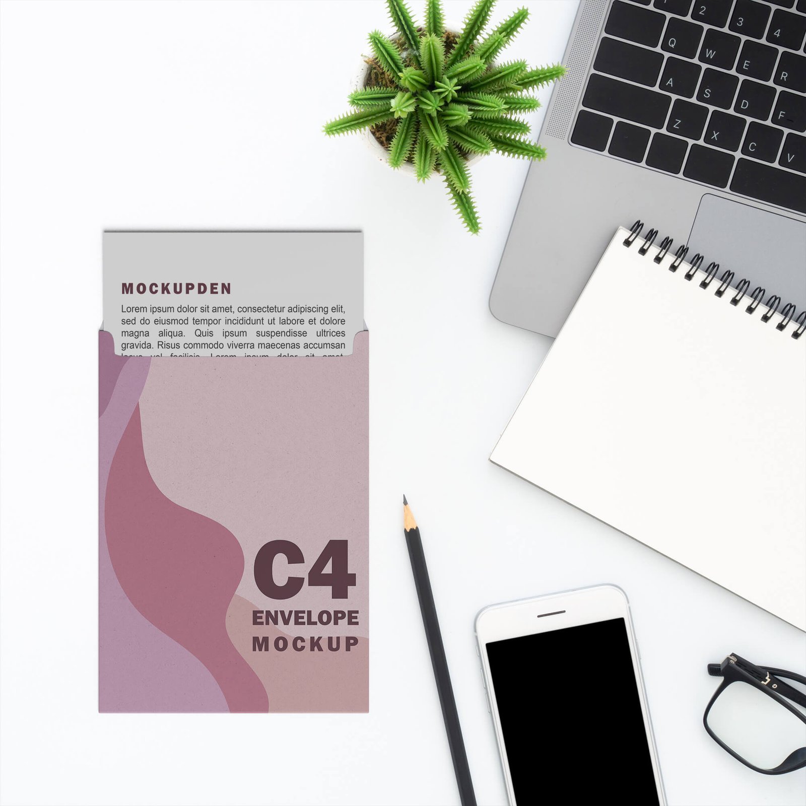 Free C4 Envelope Mockup PSD Template