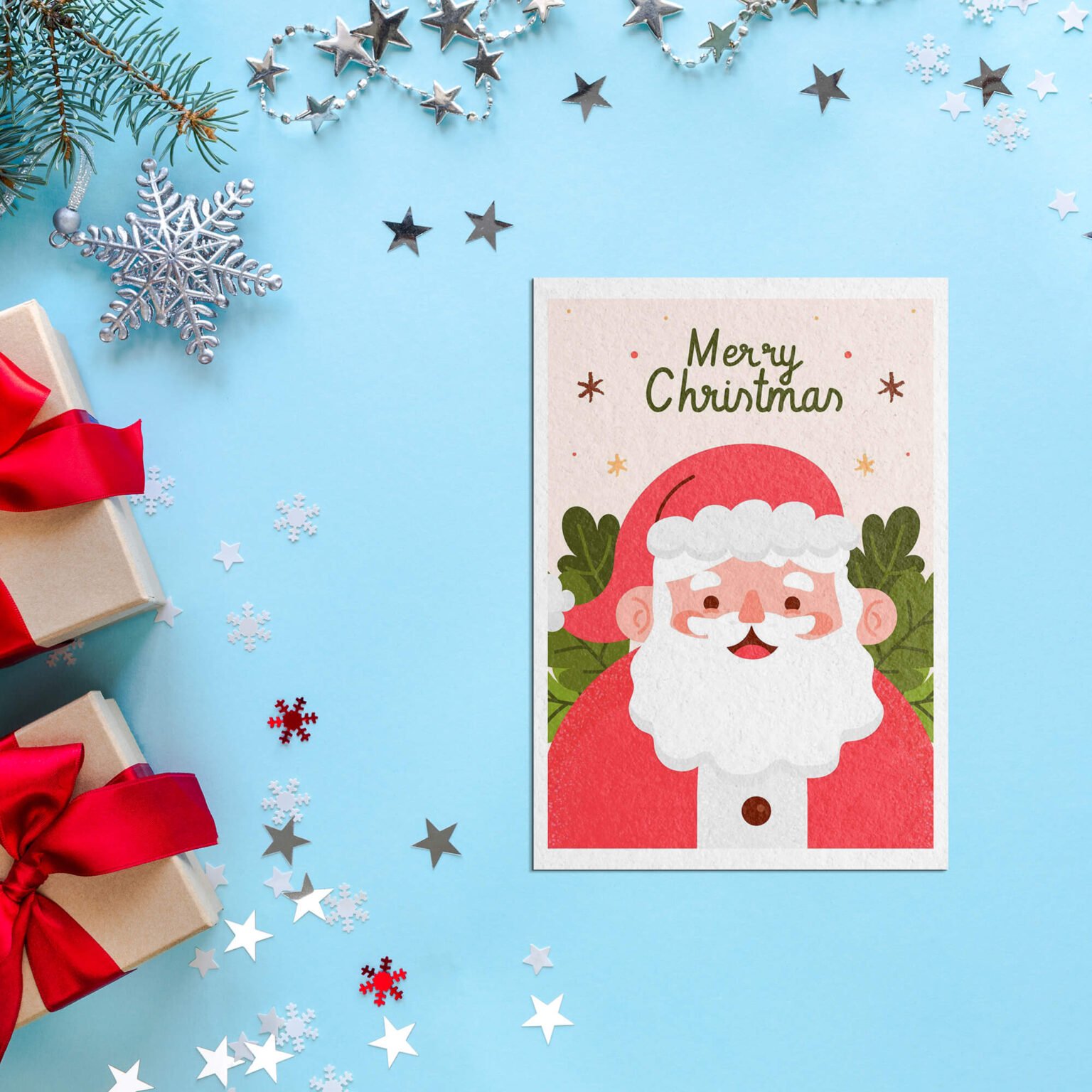 Free Christmas Card Mockup Psd