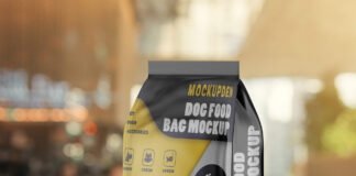 Free Dog Food Bag Mockup PSD Template