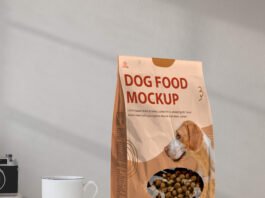 Free Dog Food Mockup PSD Template