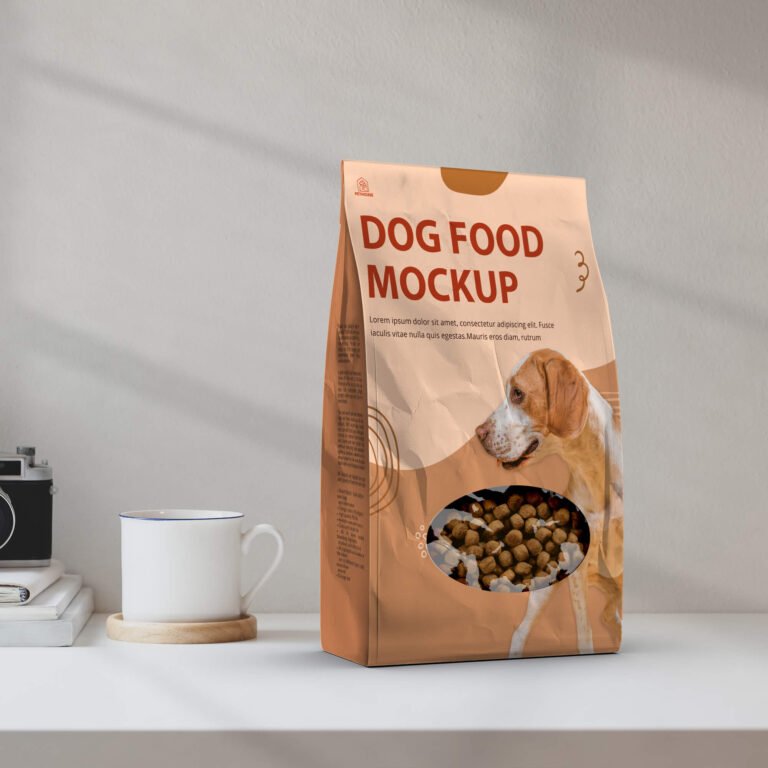 Free Dog Food Mockup Packaging PSD Template