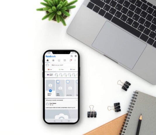 Free Facebook iPhone X Mockup PSD Template