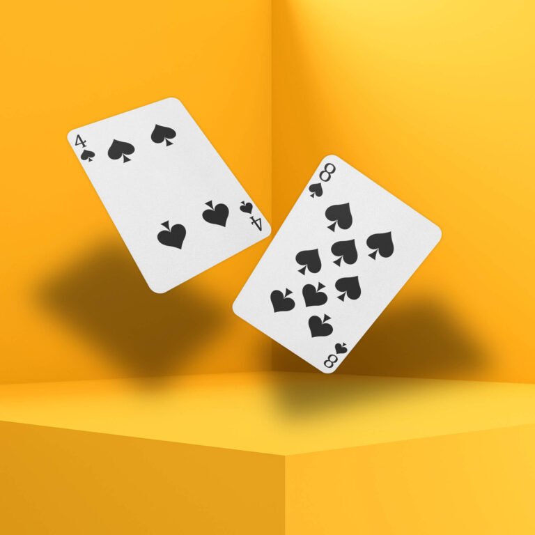 Free Falling Playing Cards Mockup PSD Template