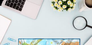 Free Folded Map Mockup PSD Template