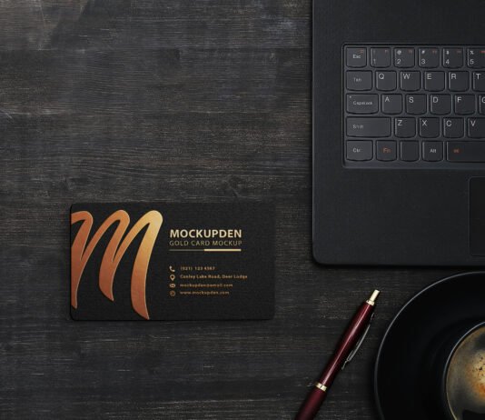 Free Gold Card Mockup PSD Template