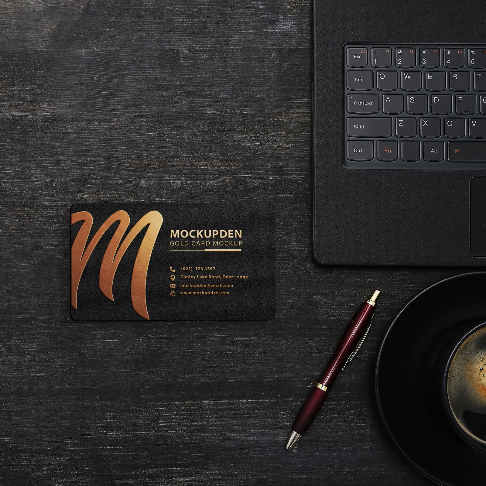 Free Gold Card Mockup PSD Template