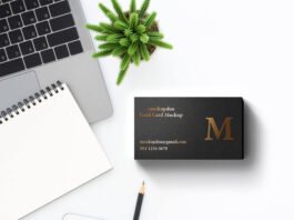 Free Gold Card Mockup PSD Template