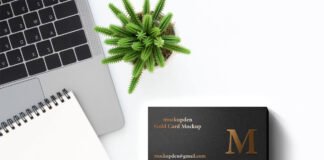 Free Gold Card Mockup PSD Template