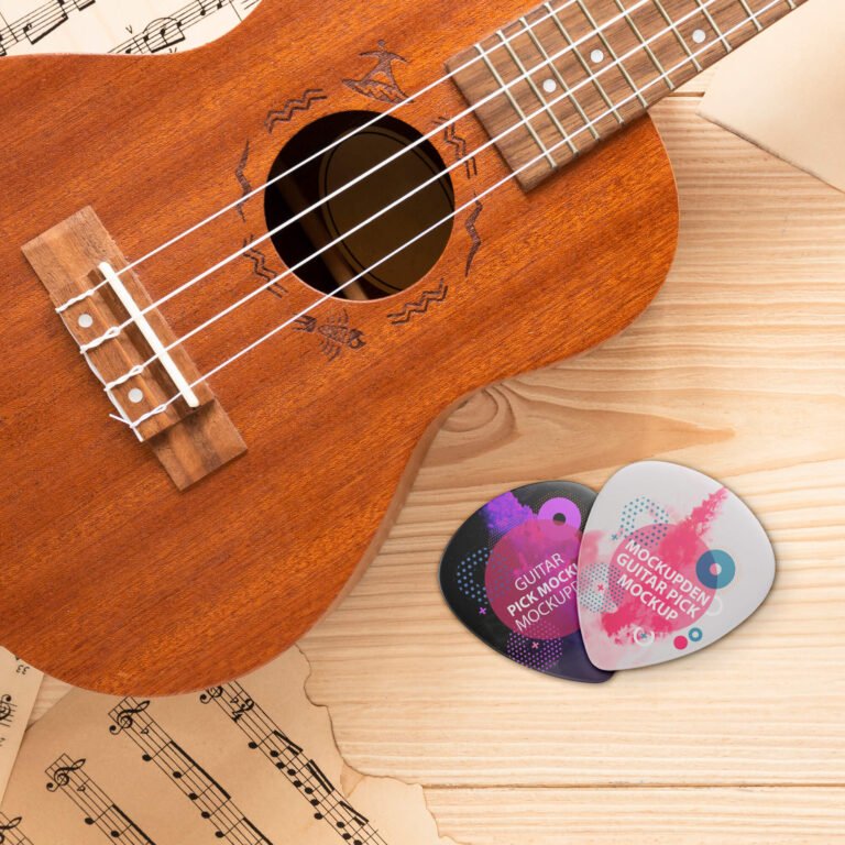 Free Guitar Pick Mockup PSD Template