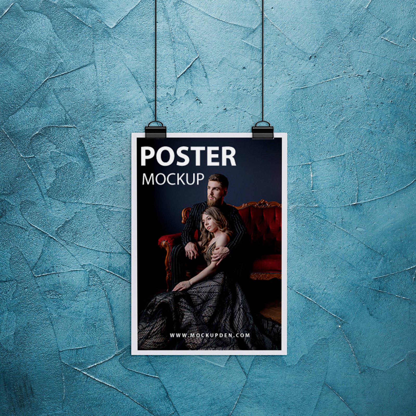 Free Hanging Poster Mockup PSD Template