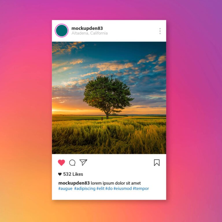 Free Instagram Frame Mockup PSD Template