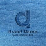 Free Jeans Logo Mockup PSD Template-min