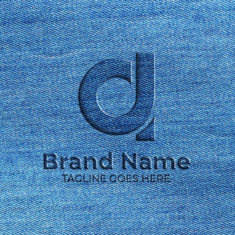 Free Jeans Logo Mockup PSD Template-min