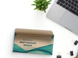 Free Kraft Envelope Mockup PSD Template