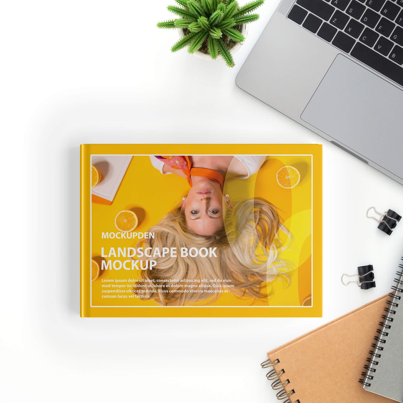 Free Landscape Book Mockup PSD Template