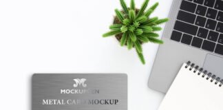 Free Metal Card Mockup PSD Template