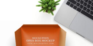 Free Open Box Mockup PSD Template