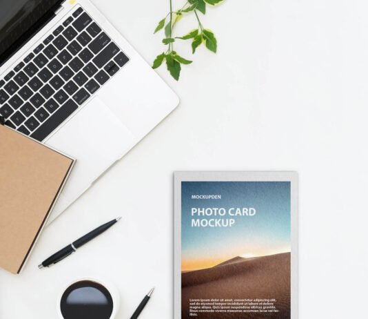 Free Photo Card Mockup PSD Template