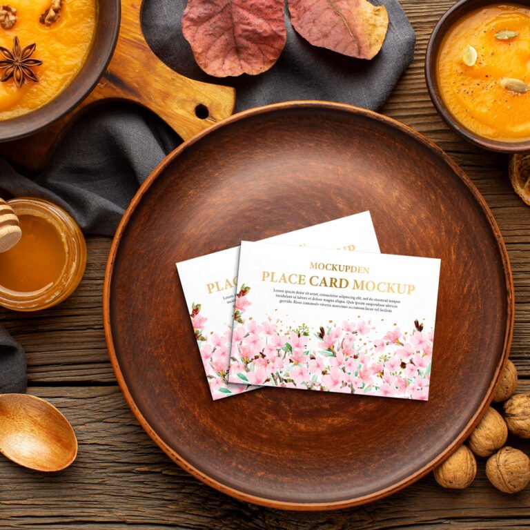 Free Place Card Mockup PSD Template