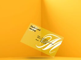 Free Plastic Card Mockup PSD Template
