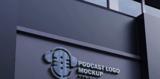 Free Podcast Logo Mockup PSD Template