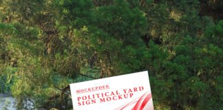 Free Political Yard Sign Mockup PSD Template