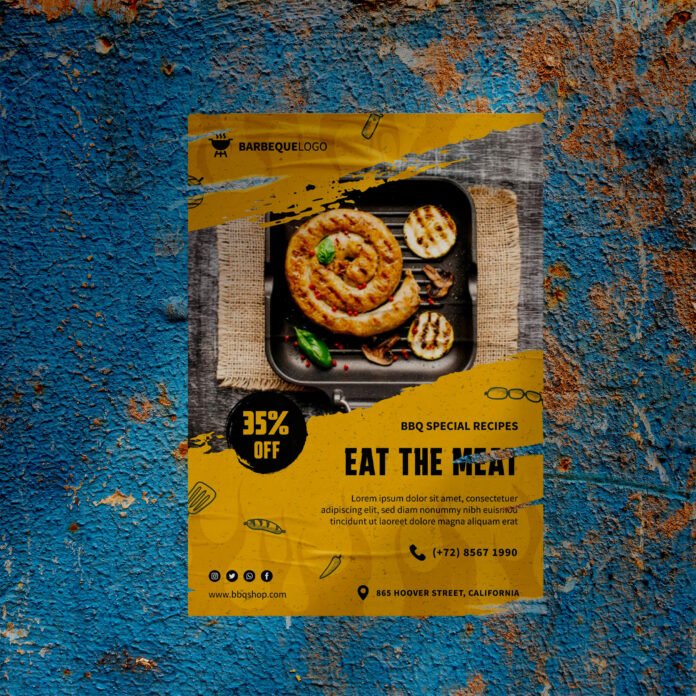 Free Ripped Poster Mockup PSD