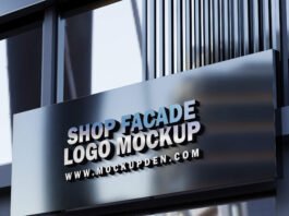 Free Shop Facade Logo Mockup PSD Template (1)
