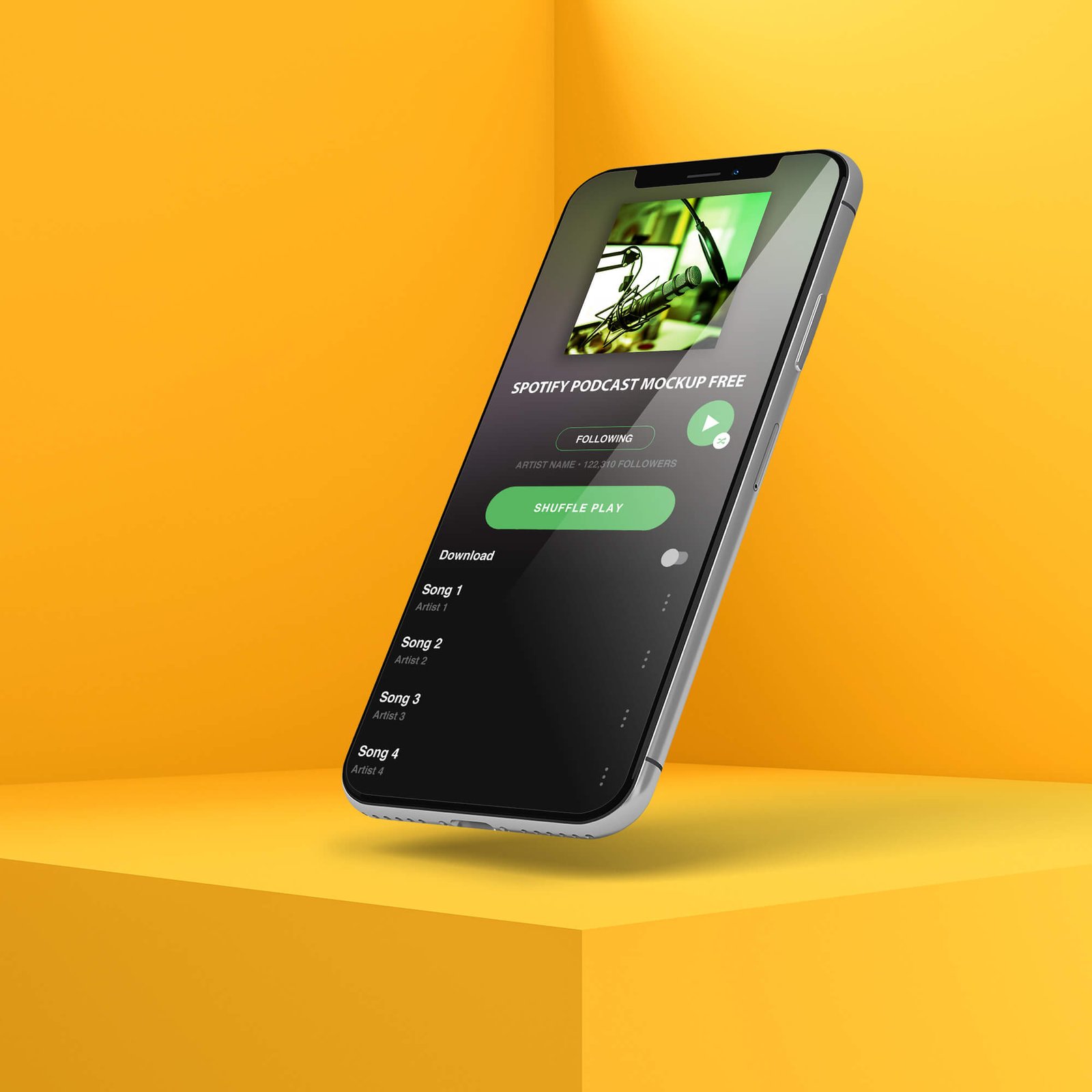 Free Spotify Podcast Mockup PSD Template