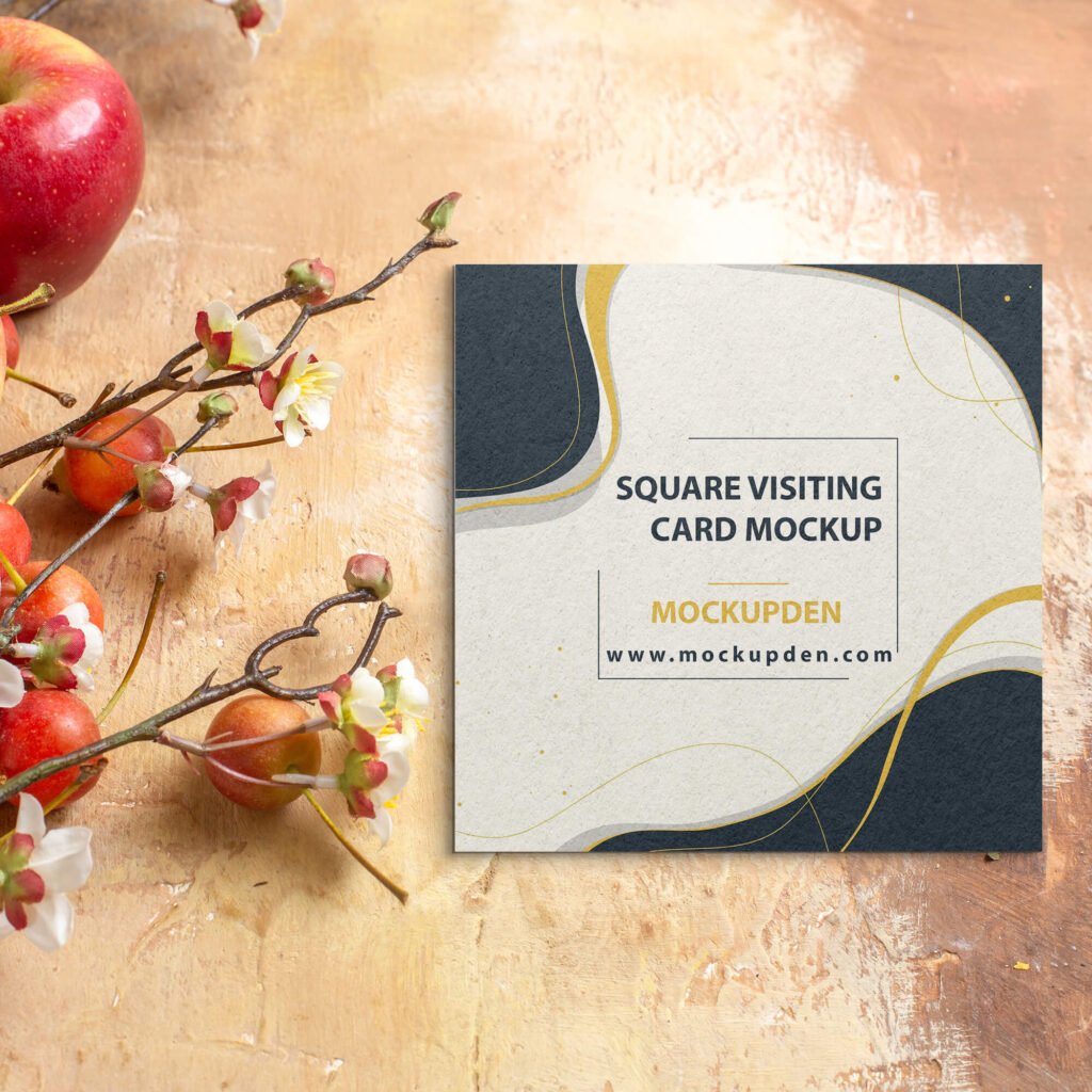 Square Pattern Visiting Card Free Square Visiting Card Mockup...