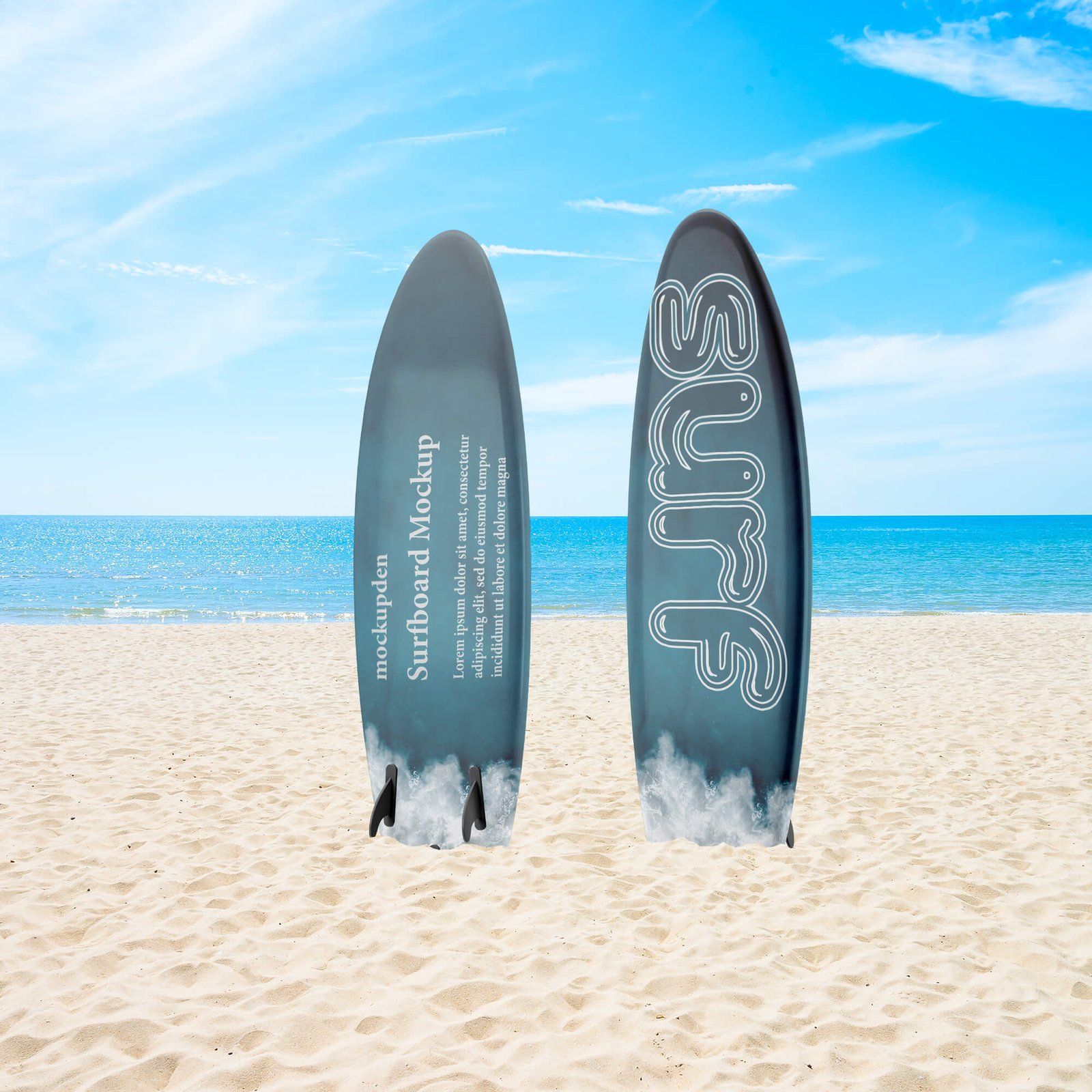 Free Surfboard Mockup PSD Template