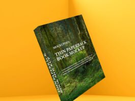 Free Thin Paperback Book Mockup PSD Template