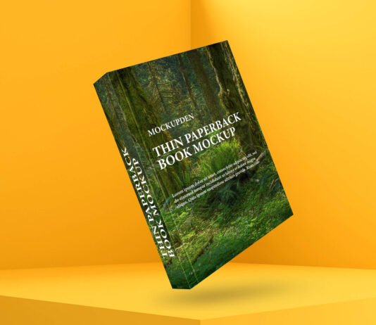 Free Thin Paperback Book Mockup PSD Template