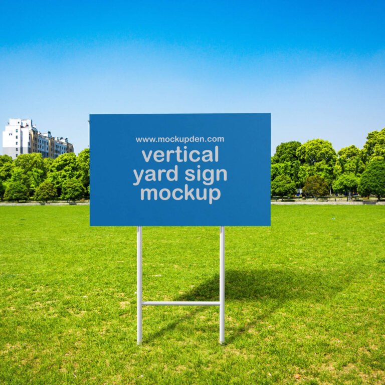 Free Vertical Yard Sign Mockup PSD Template
