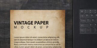 Free Vintage Paper Mockup PSD Template