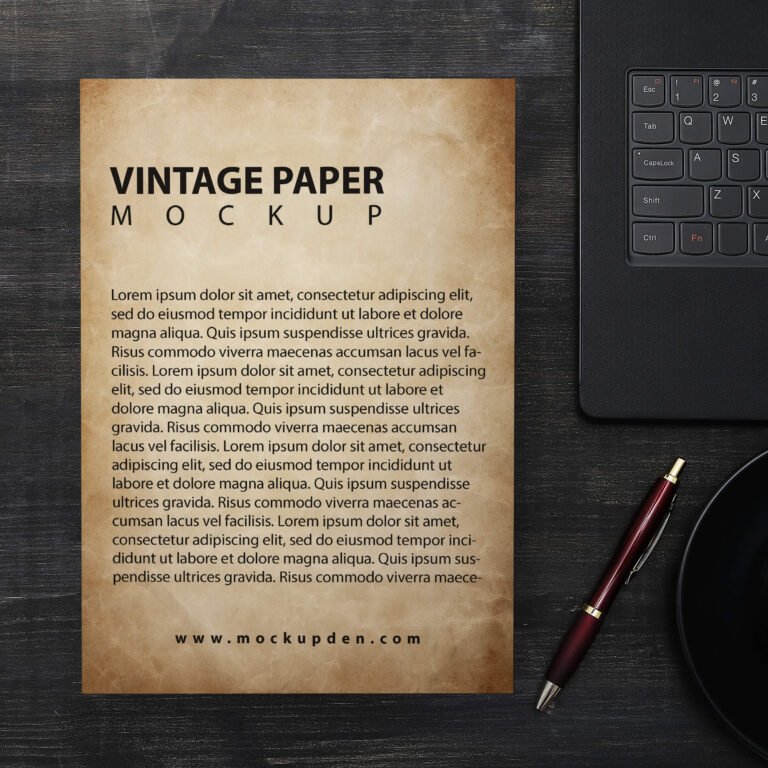 Free Vintage Paper Mockup PSD Template