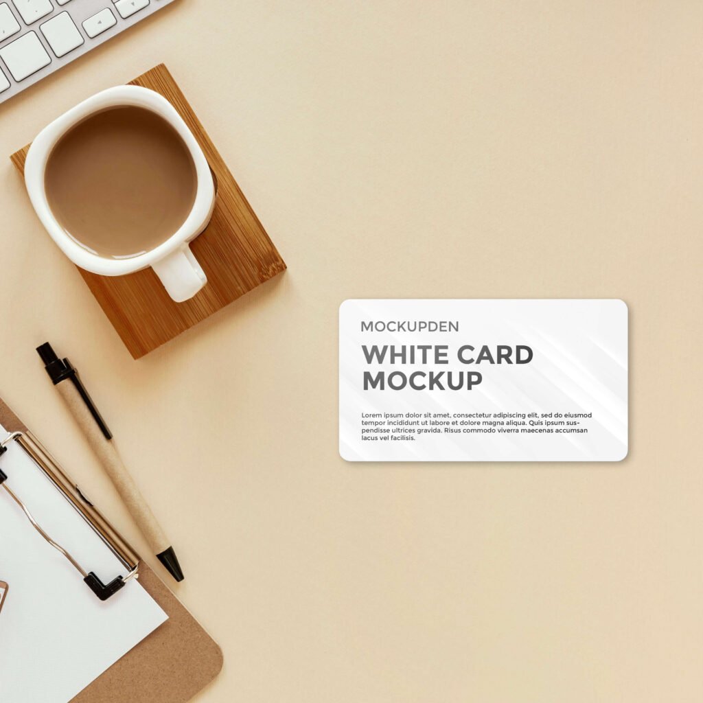 Free White Card Mockup PSD