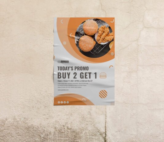Free Wrinkled Paper Mockup PSD Template