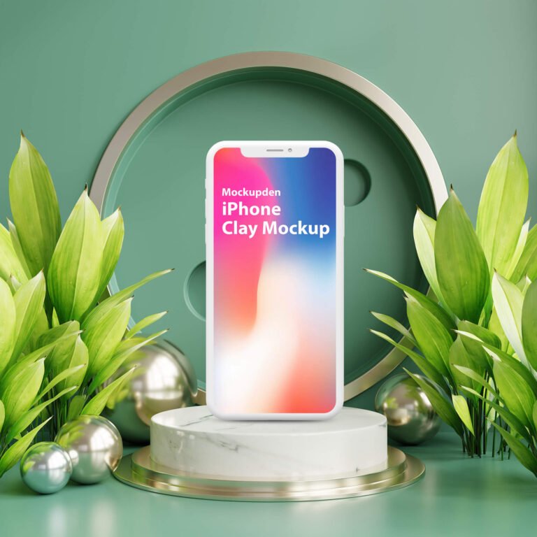 Free iPhone Clay Mockup PSD Template
