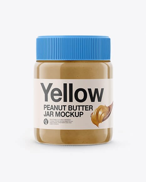 Glass Jar with Peanut Butter Mockup