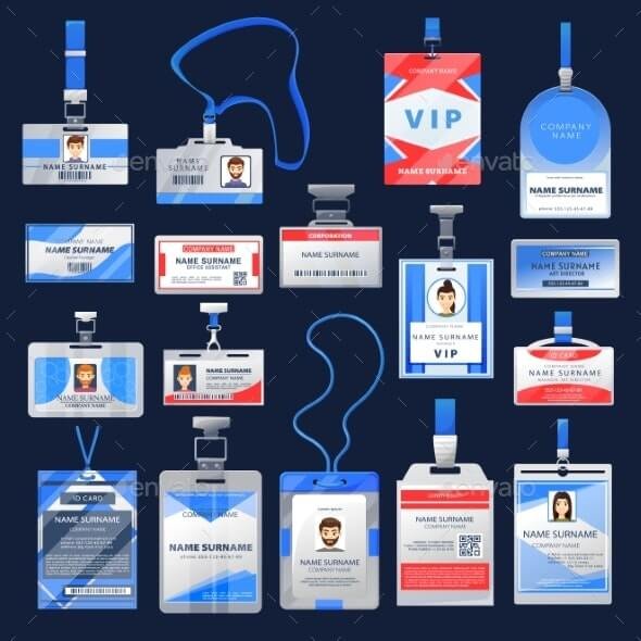 ID Card or Badge Mockups Identification Name Tags