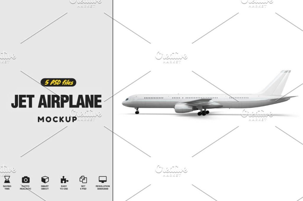 20+ Best Airplane Mockup PSD Templates - Mockup Den