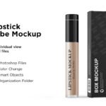 Lipstick Tube with Box Mockup