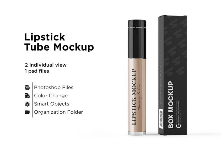 17+ Beautiful Lip Gloss Mockup For Cosmetic Branding