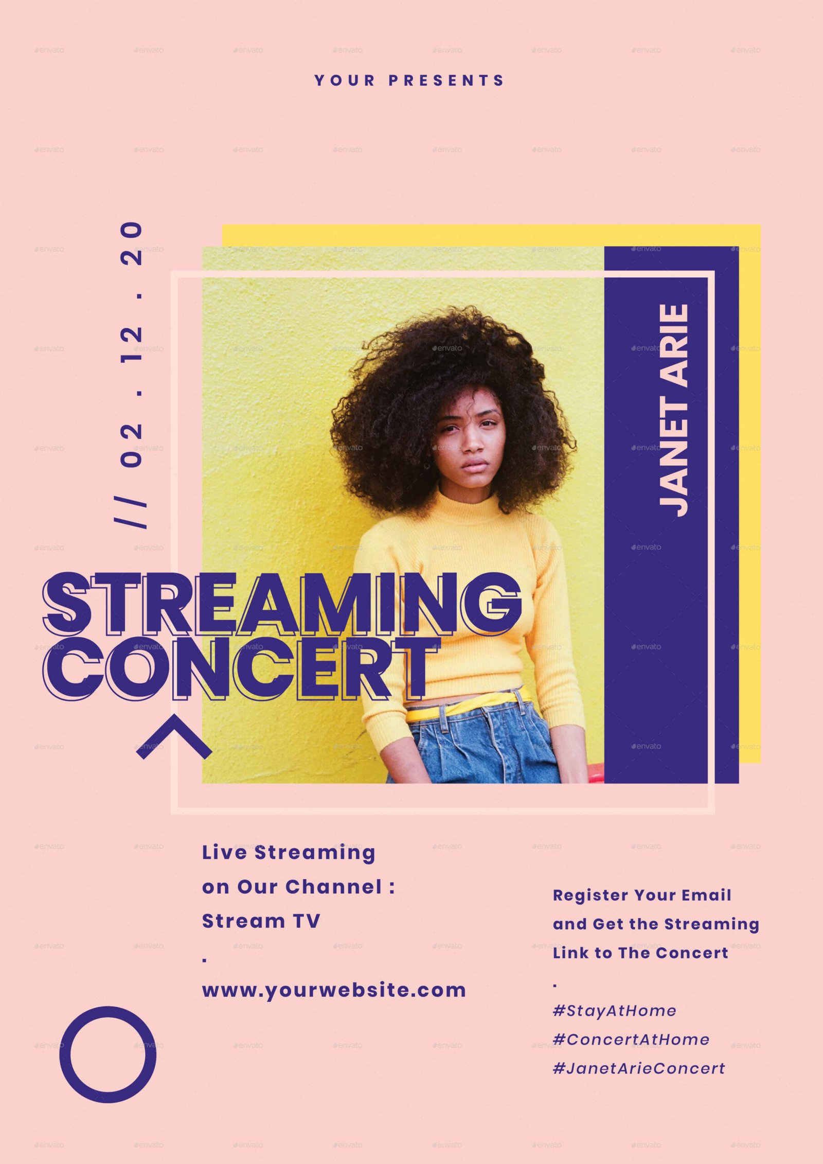 Live Music Streaming Concert Flyer Instagram Set Template