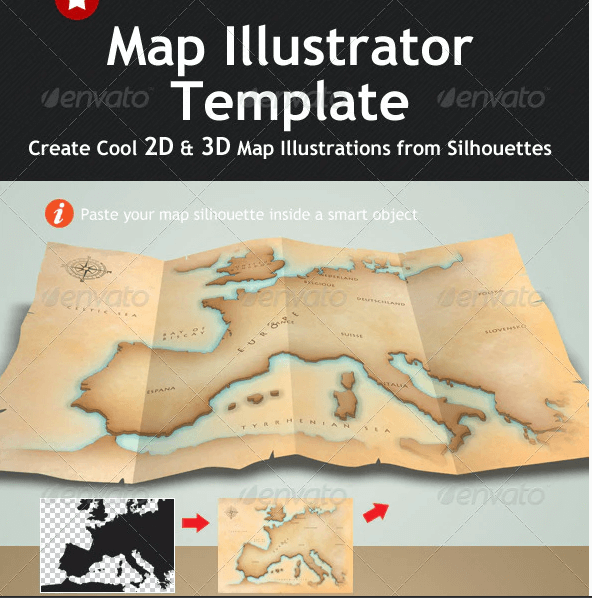 Map Illustrator & Mock Up Template