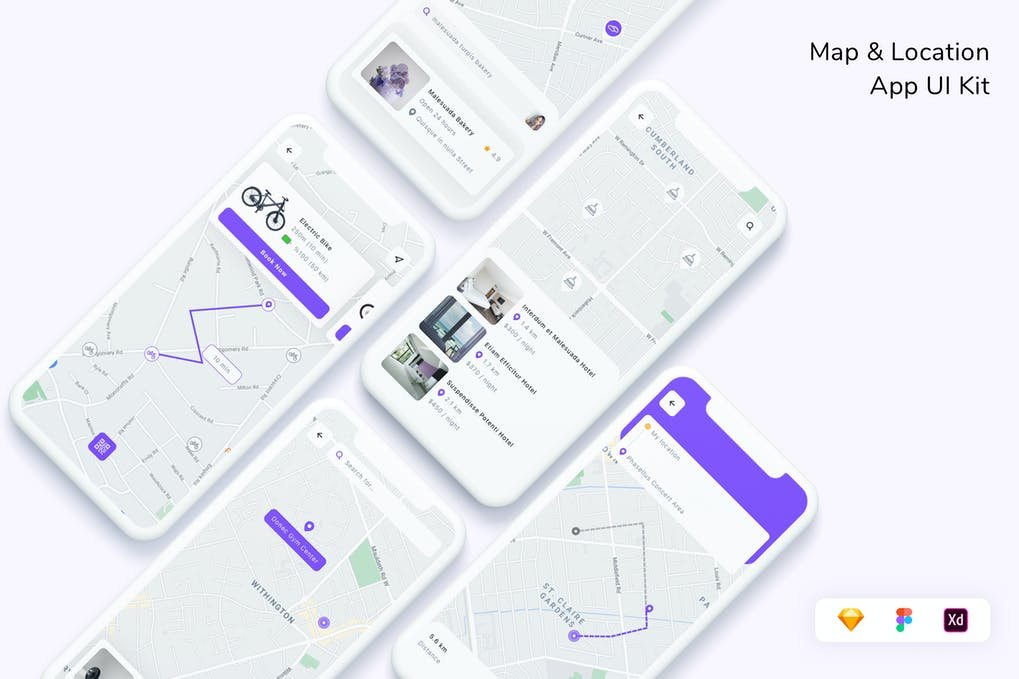 Map & Location App UI Kit